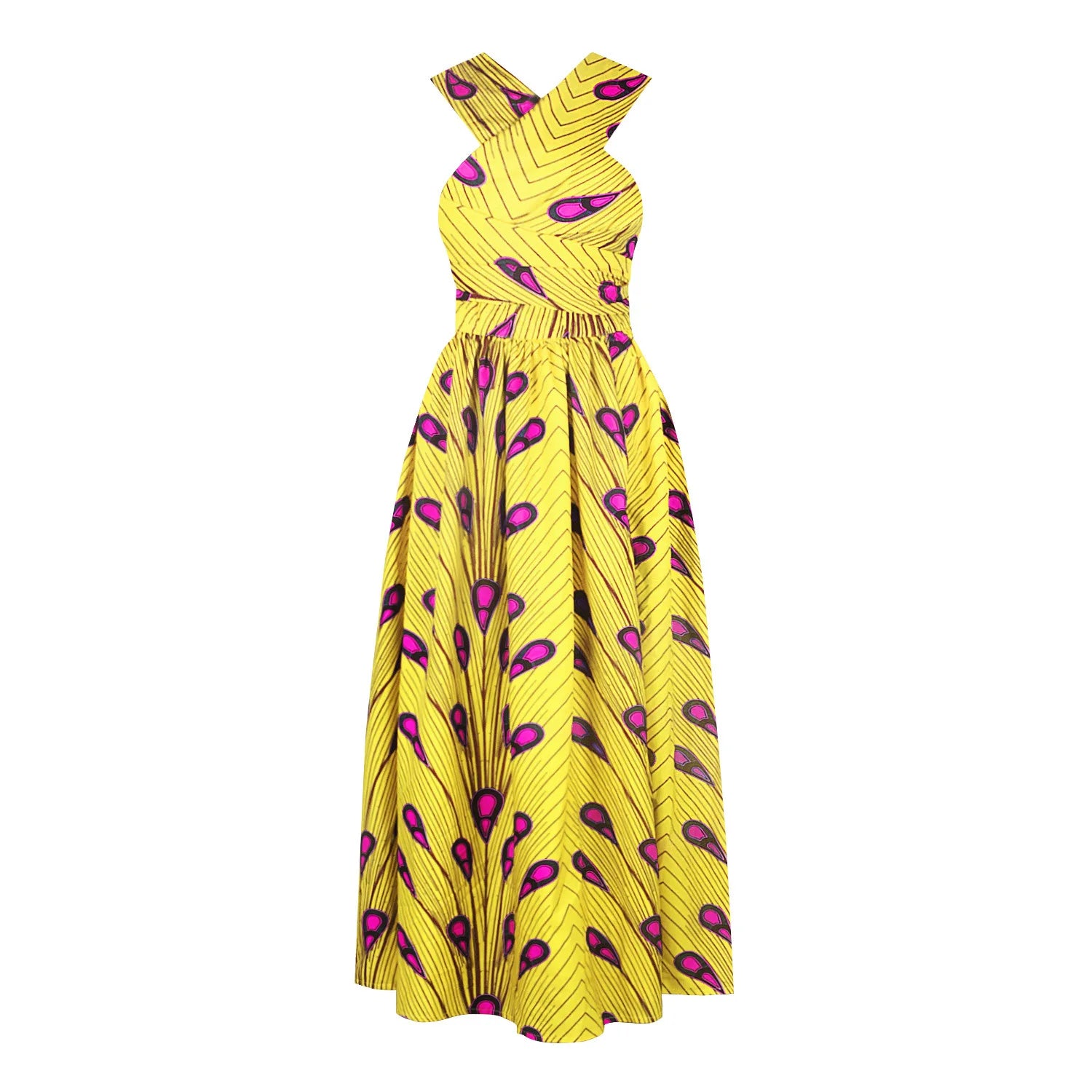 African Style High Waist Printed Floor Length Gown