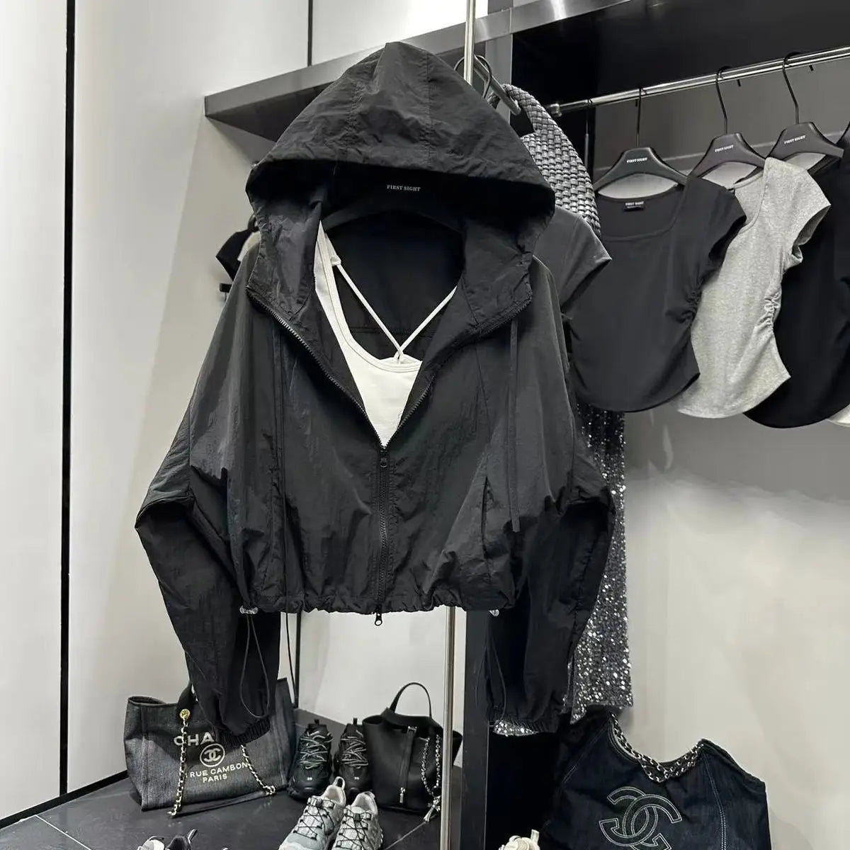 Sunscreen Hooded Thin Loose Vintage Jacket
