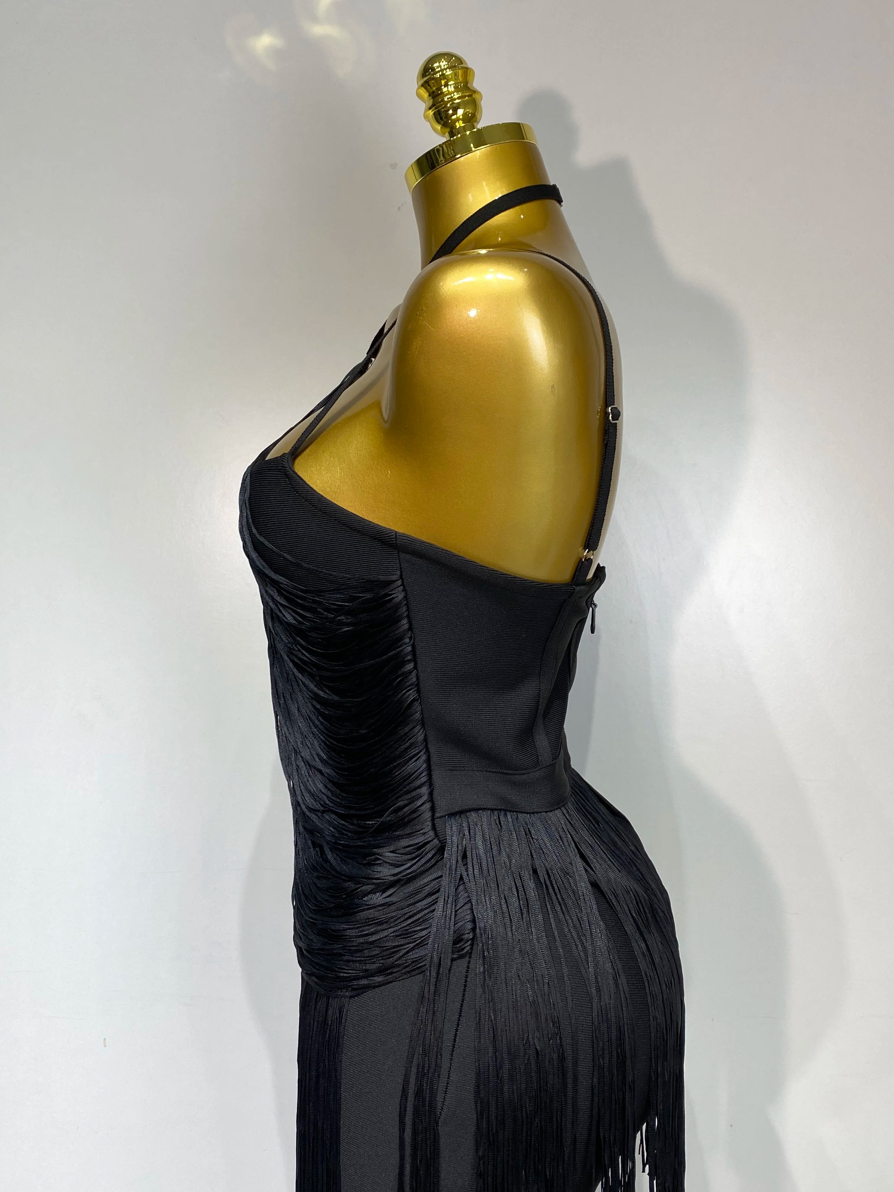 Backless Tassel Bodycon Bandage Dress
