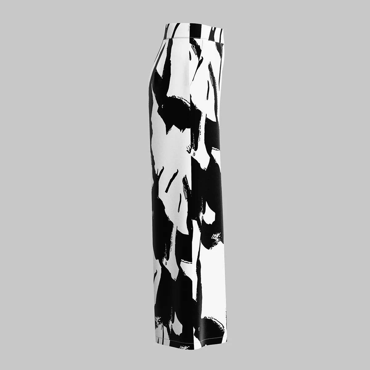 Wild Graffiti Natural Waist Wide Leg Full Length Streetwear  Pants
