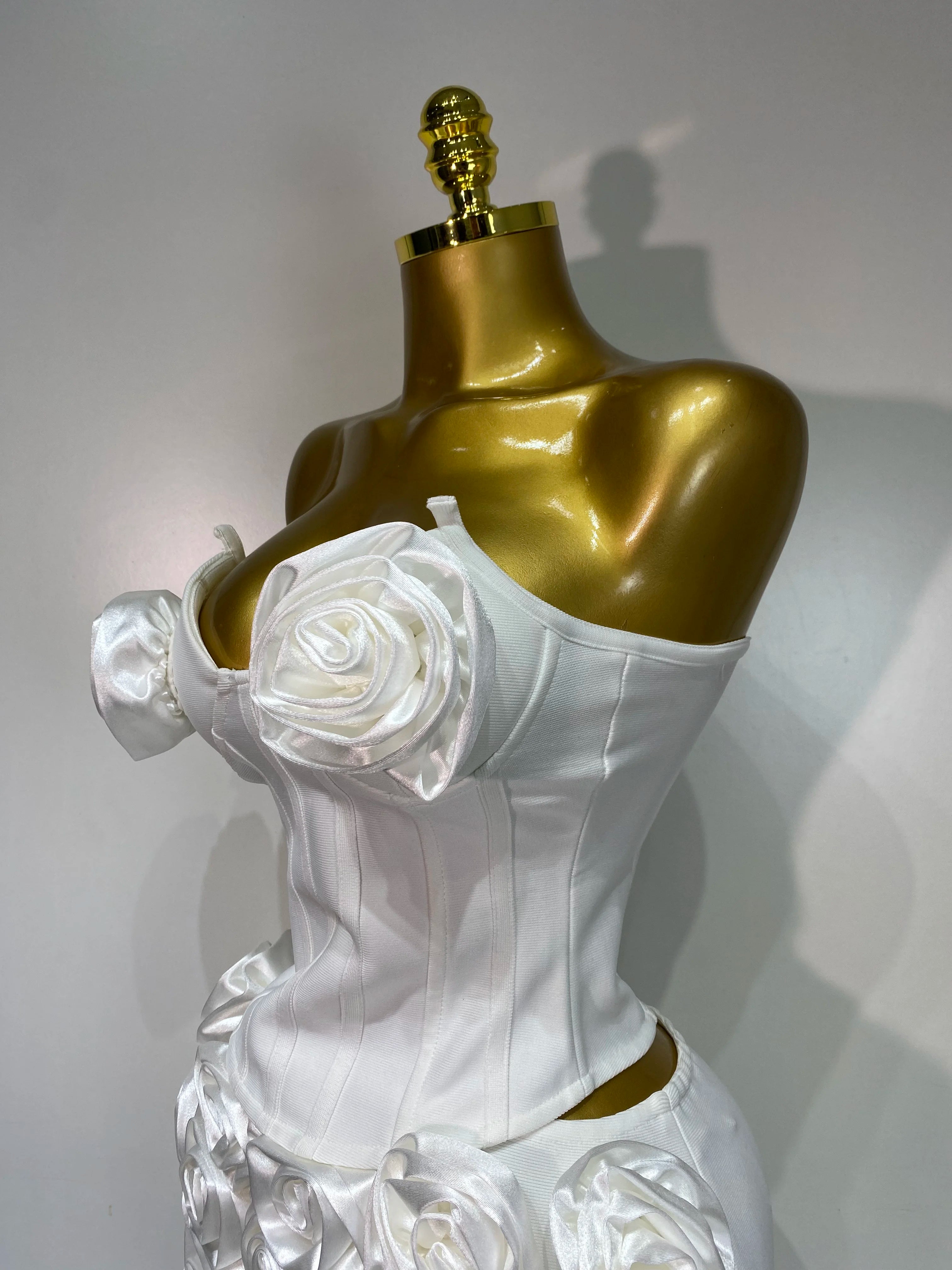 Strapless Bandage Top And Skirt Two Piece Set