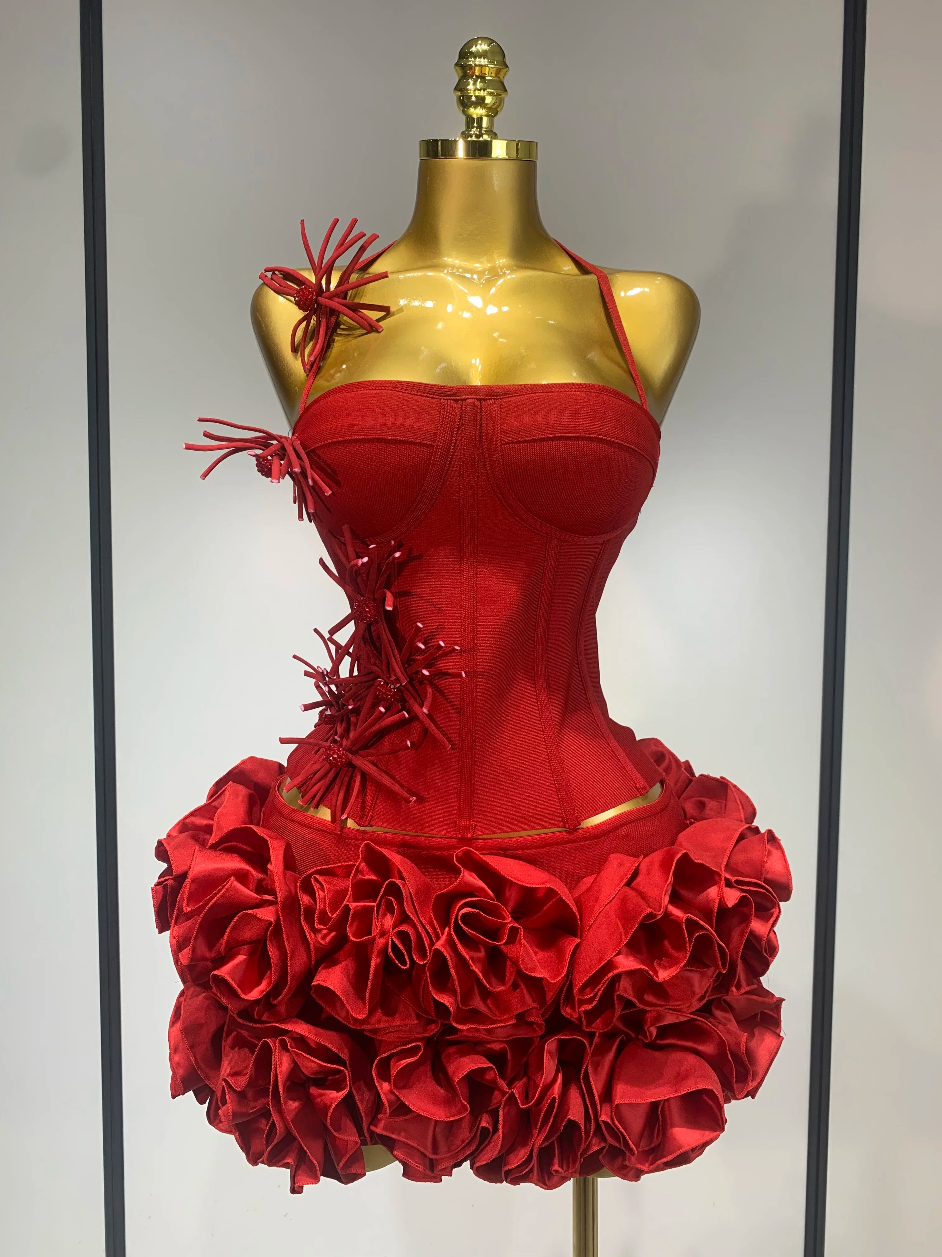 Elegant Luxury Halter Bandage Cocktail Dress