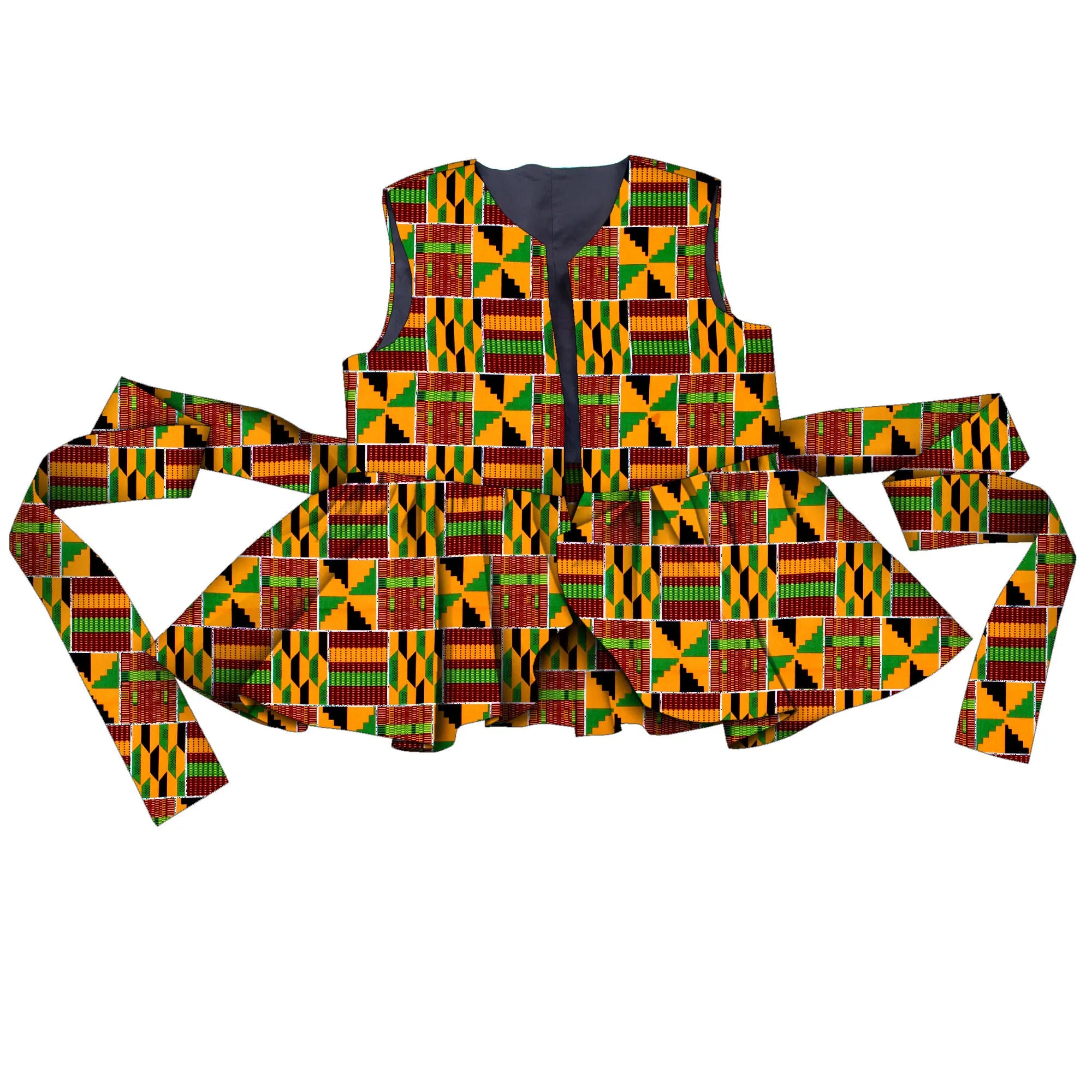 African Print Dashiki Ankara Wax Printing Jacket with Belt