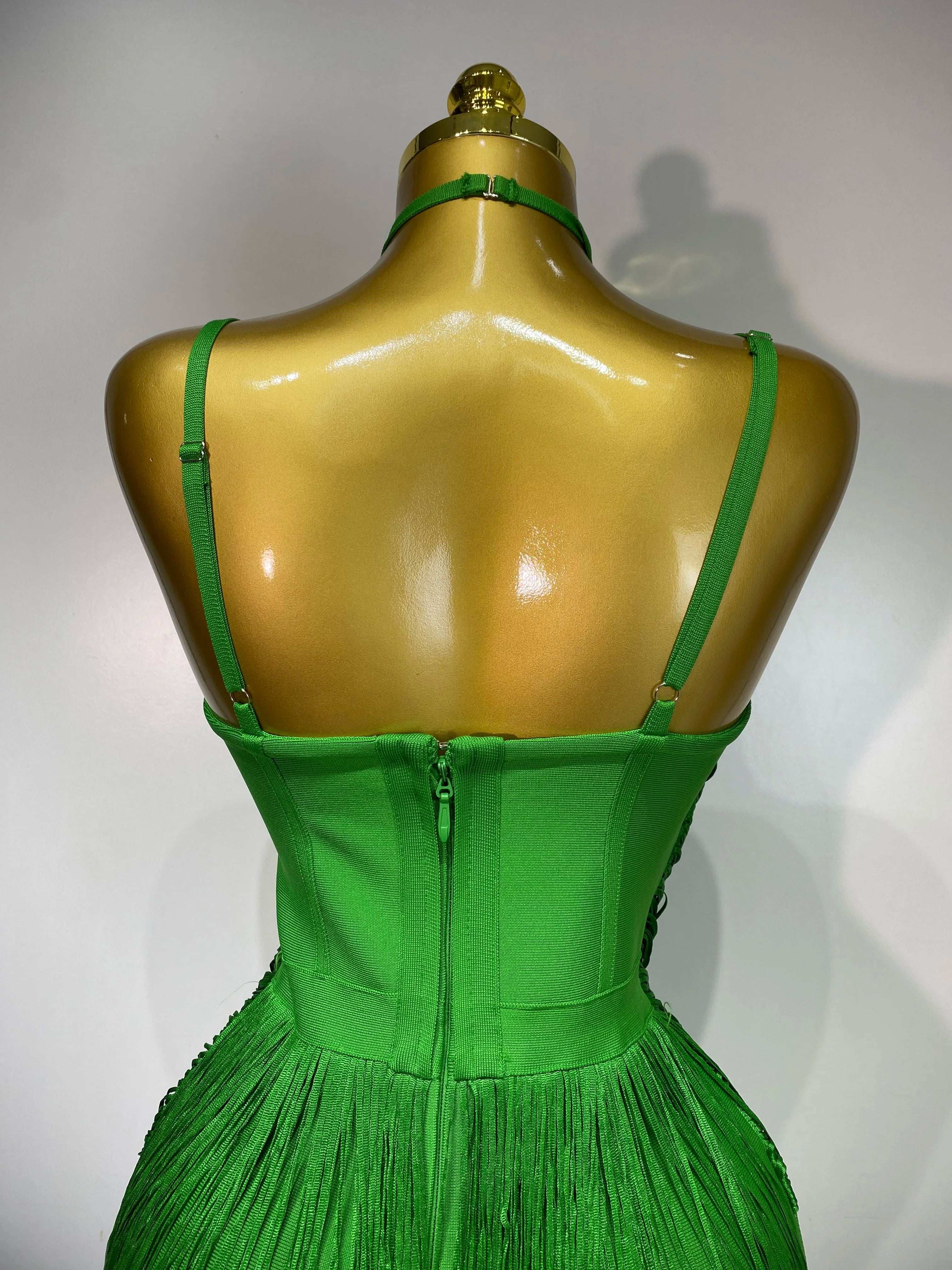 Backless Tassel Bodycon Bandage Dress