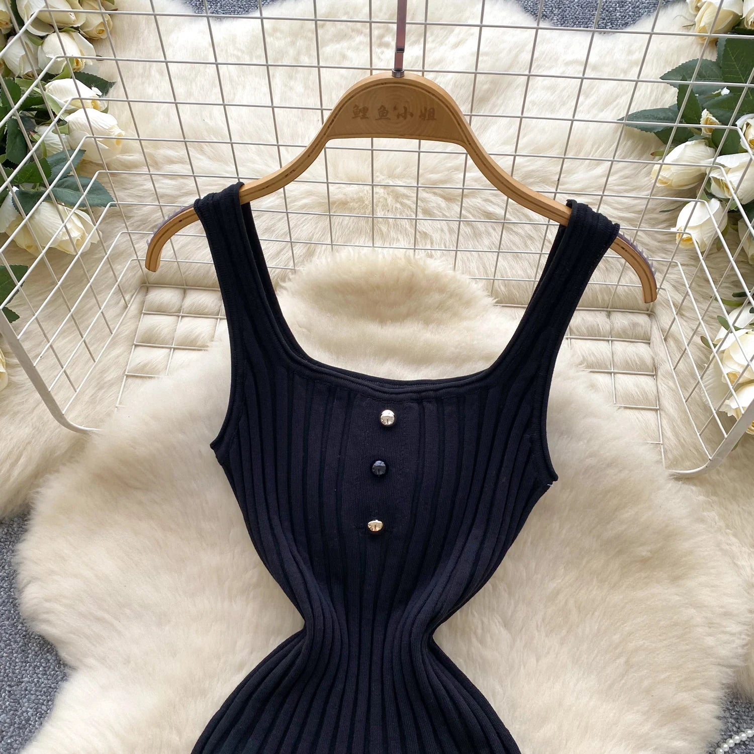 Vintage Sleeveless Elastic French Style Dress