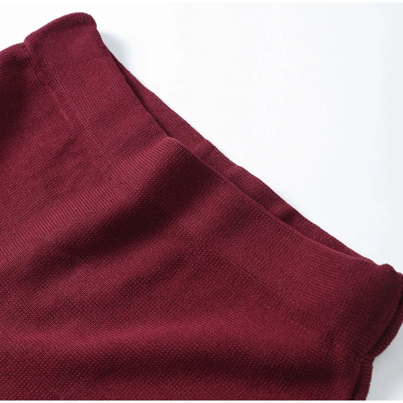 Knitted Two Pieces Single Breasted Lapel Cardigan Pleated A-line Mini Skirt Set
