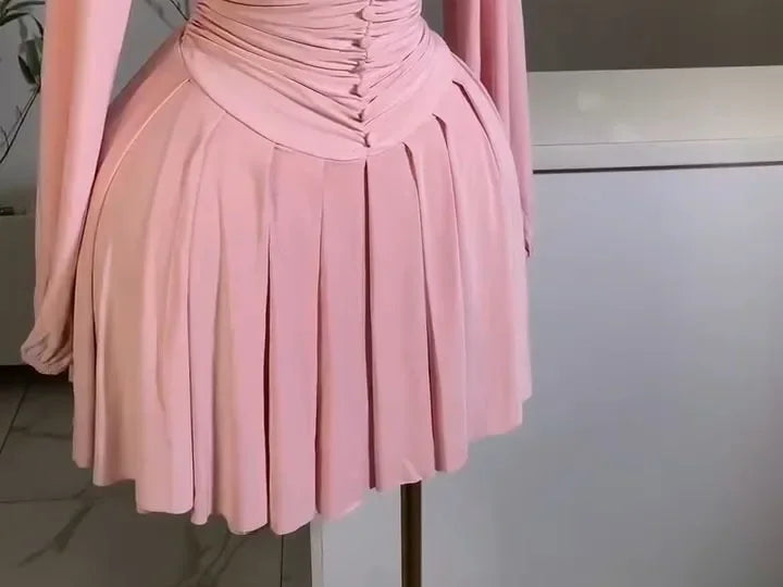 Long Sleeve Elegant Mini Dress