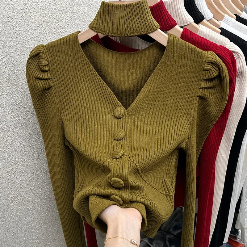 V-neck Halter for Autumn and Winter Top