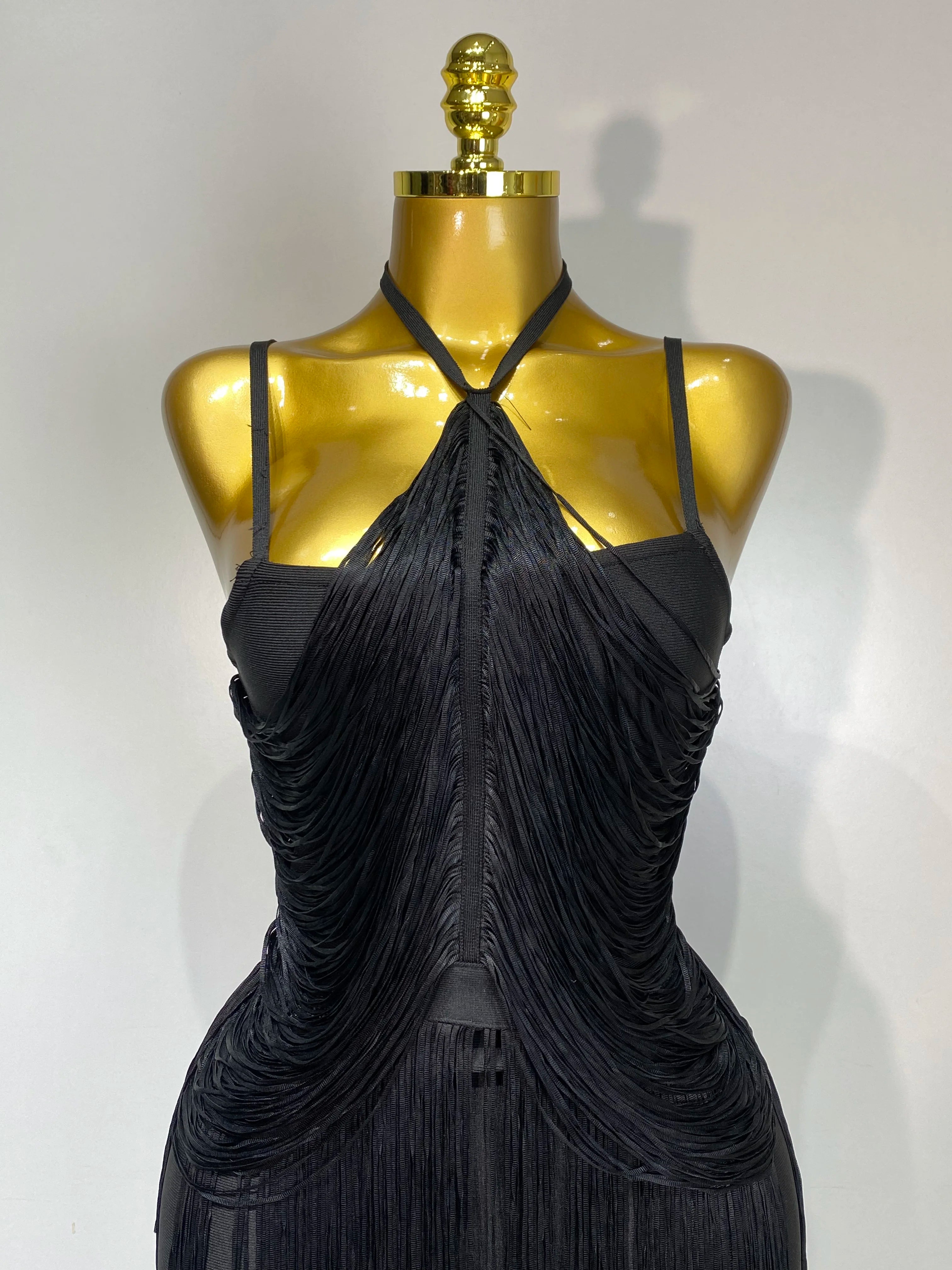 Backless Tassel Bodycon Bandage Dress