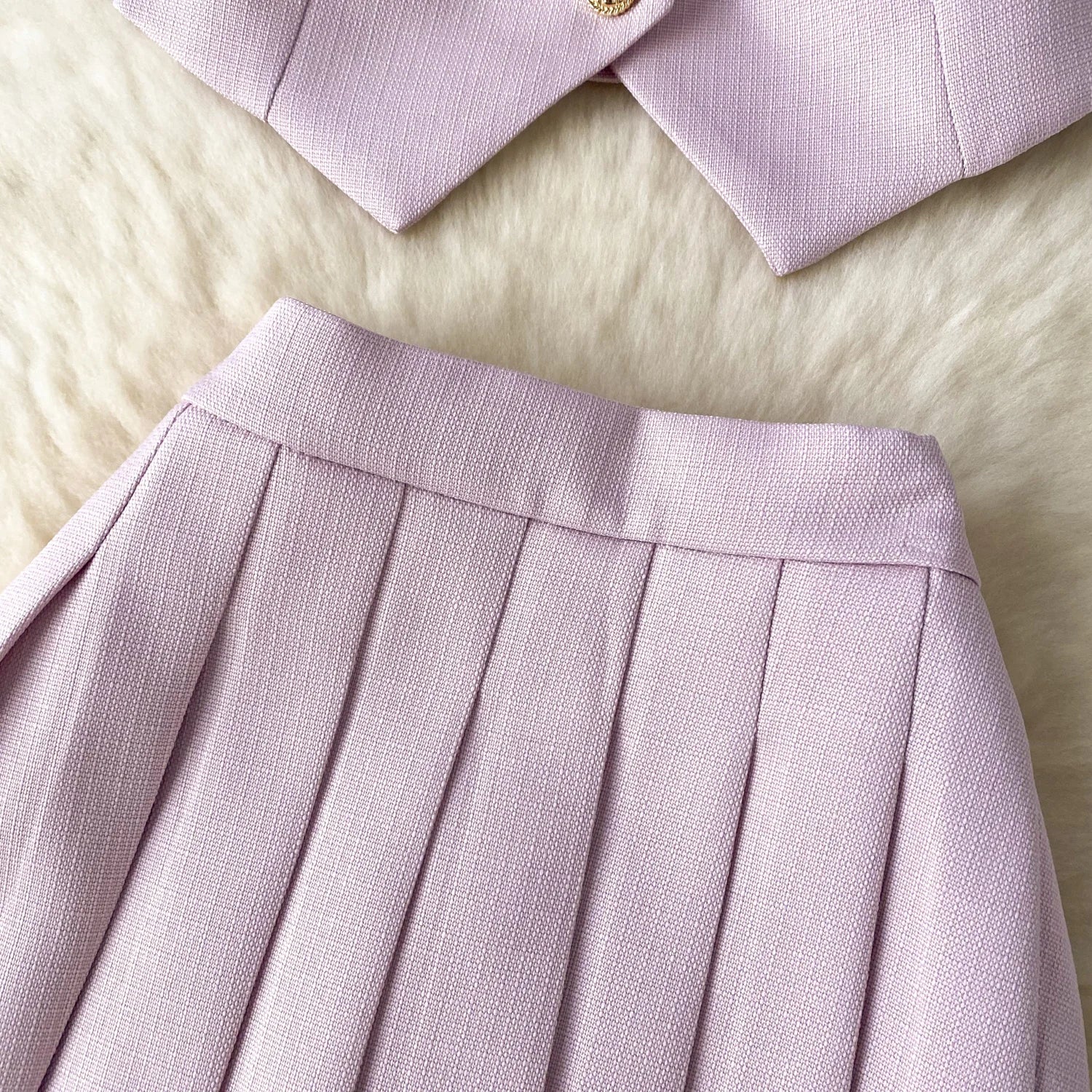 French Camisole+ Pleated Skirt Two Piece Set