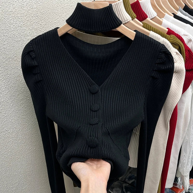 V-neck Halter for Autumn and Winter Top