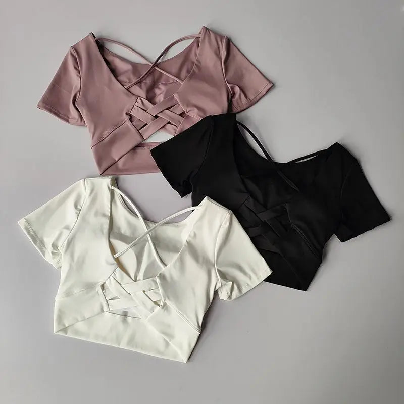 Sporty T-shirts Short Sleeve Crop Tops