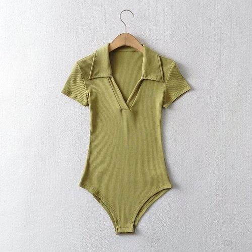 Elastic Short Sleeve Bodysuit