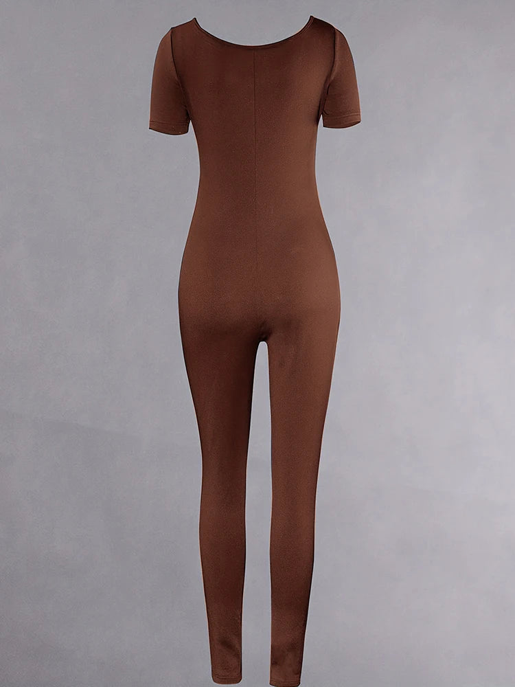 Short Sleeve Bodycon Jumpsuits