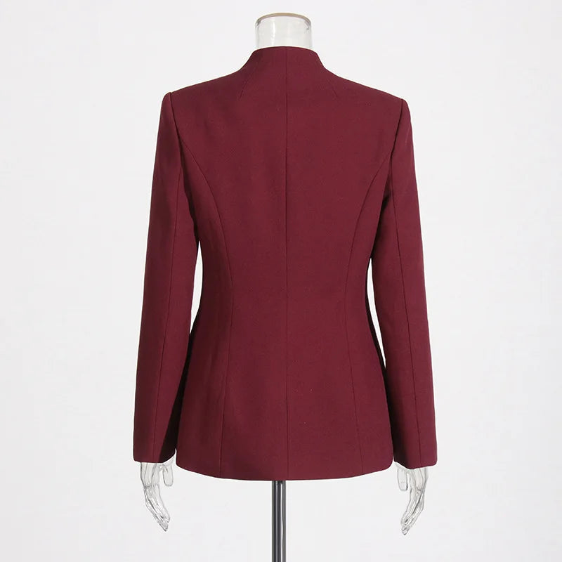 Elegant Two-Piece Suit Blazer And Wide-Leg Trousers