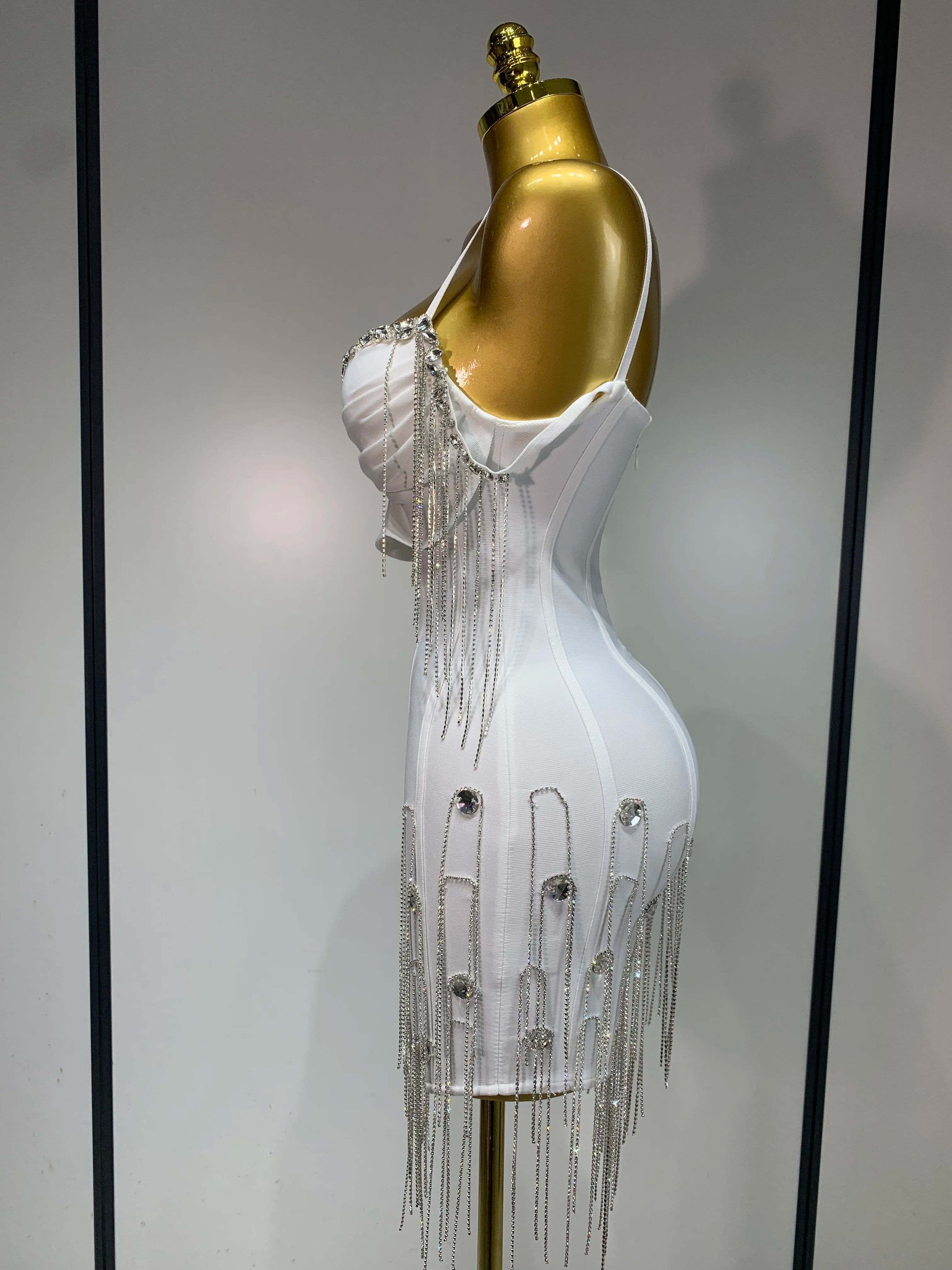 Backless Spaghetti Strap Bodycon Sleeveless Bandage Dress