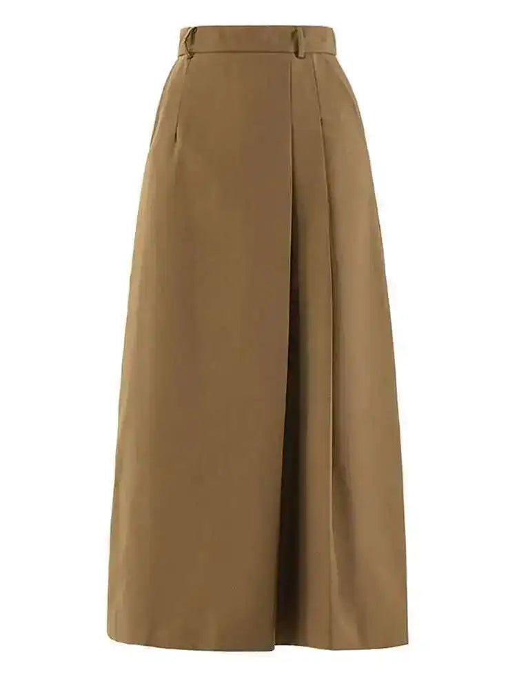 Pleated Shaped Elegant A-line Half-body Skirt High