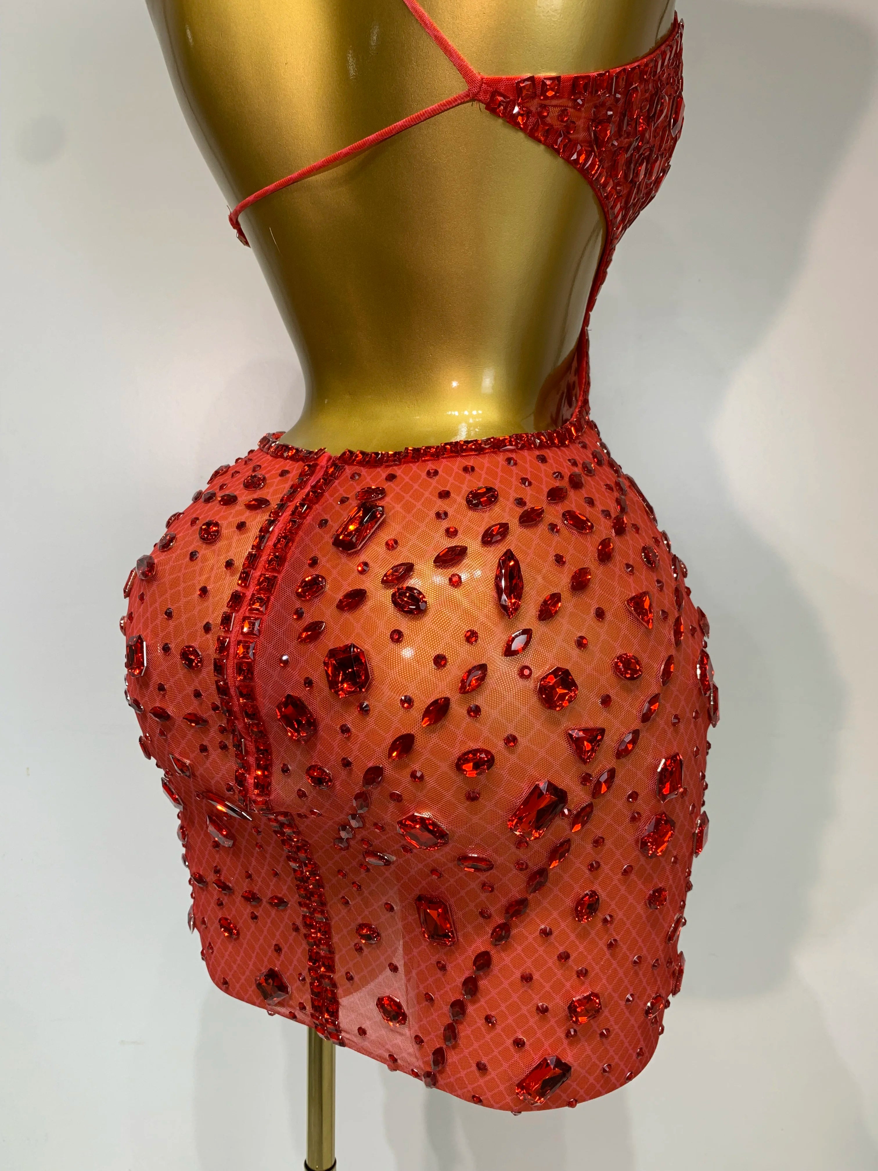 See Through Sparkly Diamond Dress