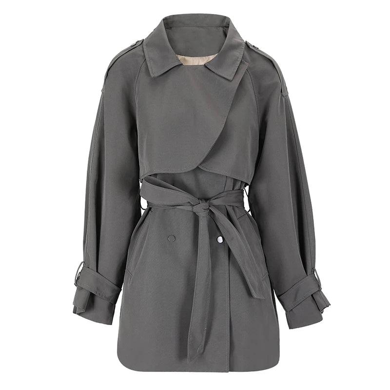 Long Sleeve Loose Fit Windbreaker Trench Coat
