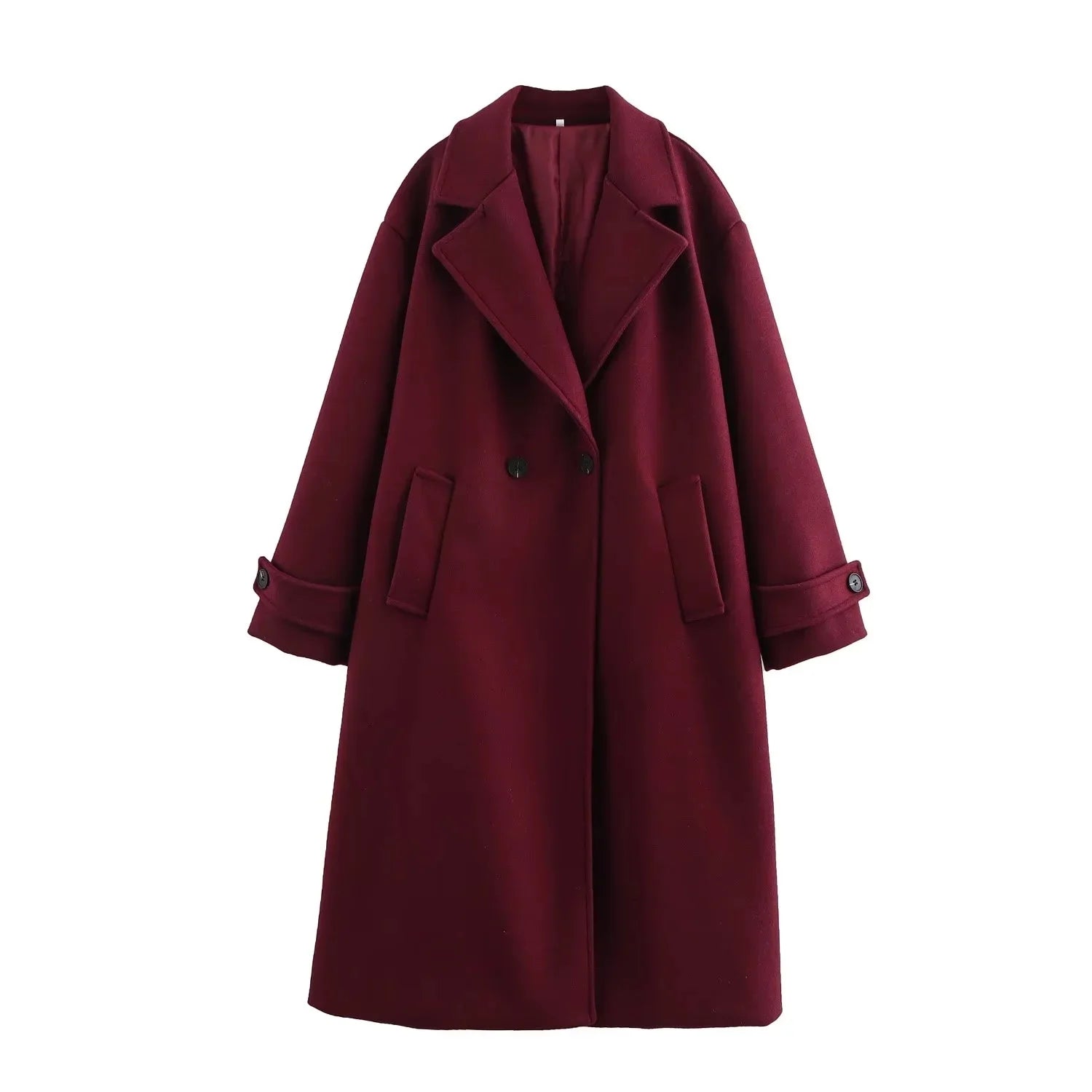 Loose Double-breasted Lapel Long Coat