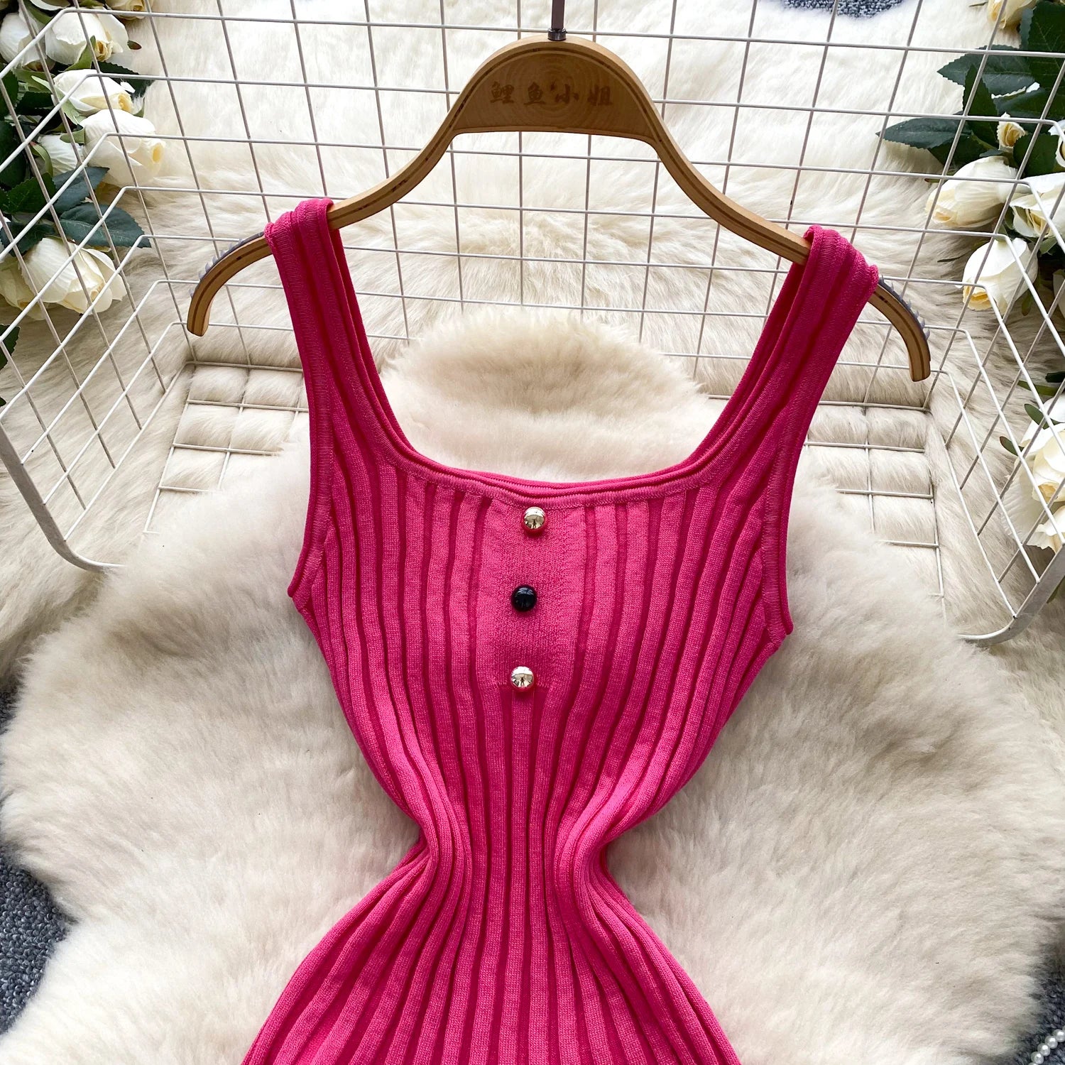Vintage Sleeveless Elastic French Style Dress