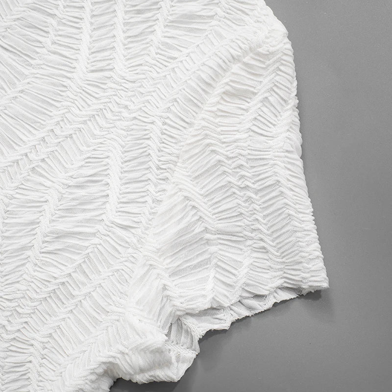 See Through Elegant Chic Y2K Shorts Sleeve Mini  Bodycon Dress