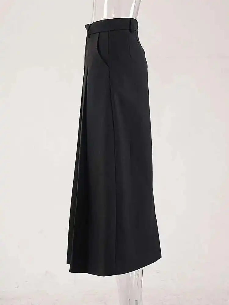 Pleated Shaped Elegant A-line Half-body Skirt High