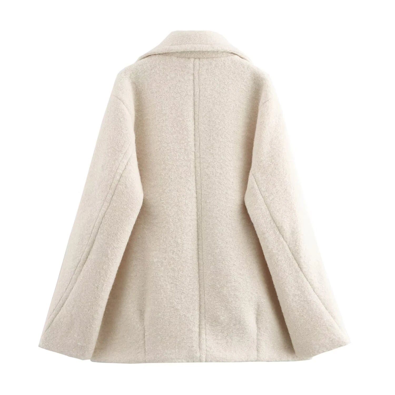 Double Breasted Lapel Long-Sleeved Warm Short Coat