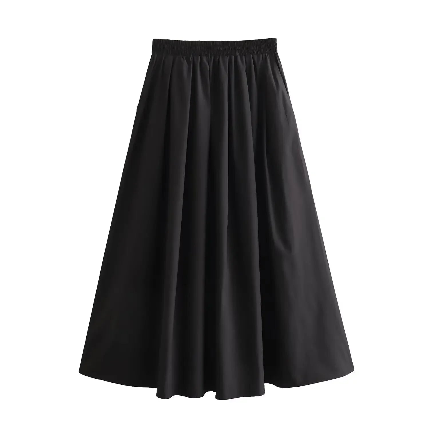 Pleated Vintage Chic High Waist Elegant A-line Long Skirt