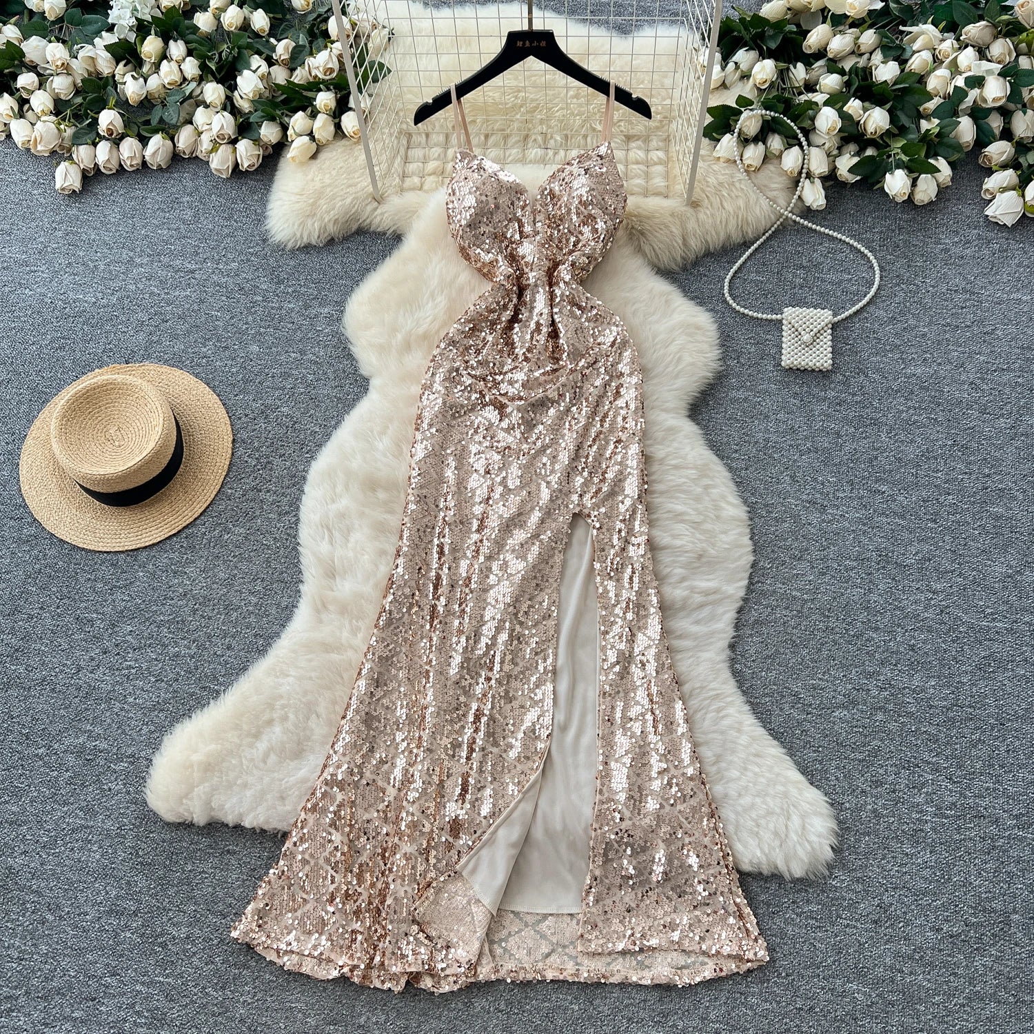 Chic vintage sleeveless pleated Elegant dress