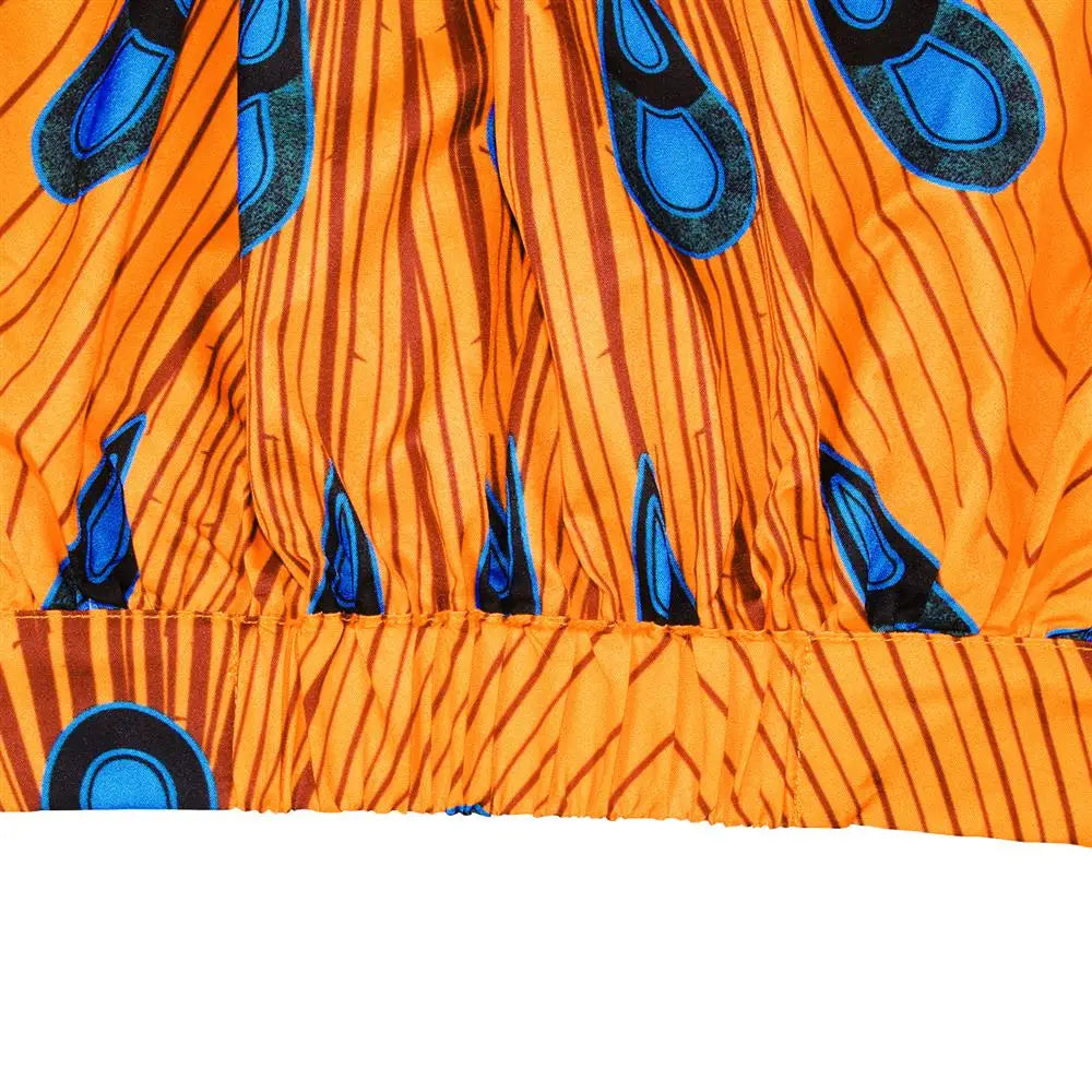 African Style High Waist Printed Floor Length Gown
