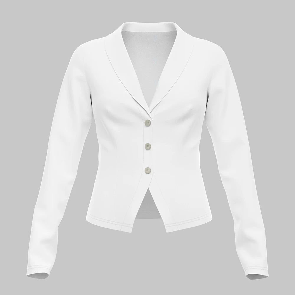 Long Sleeve Lapel Office Lady Blouses