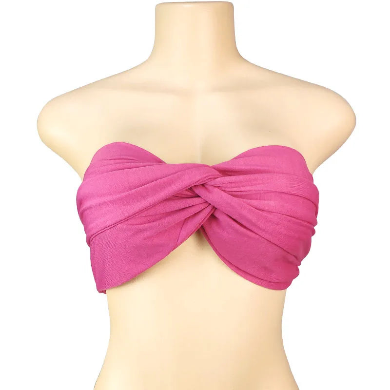 Backless Sleeveless Cross Bandage Halter Crop Tops