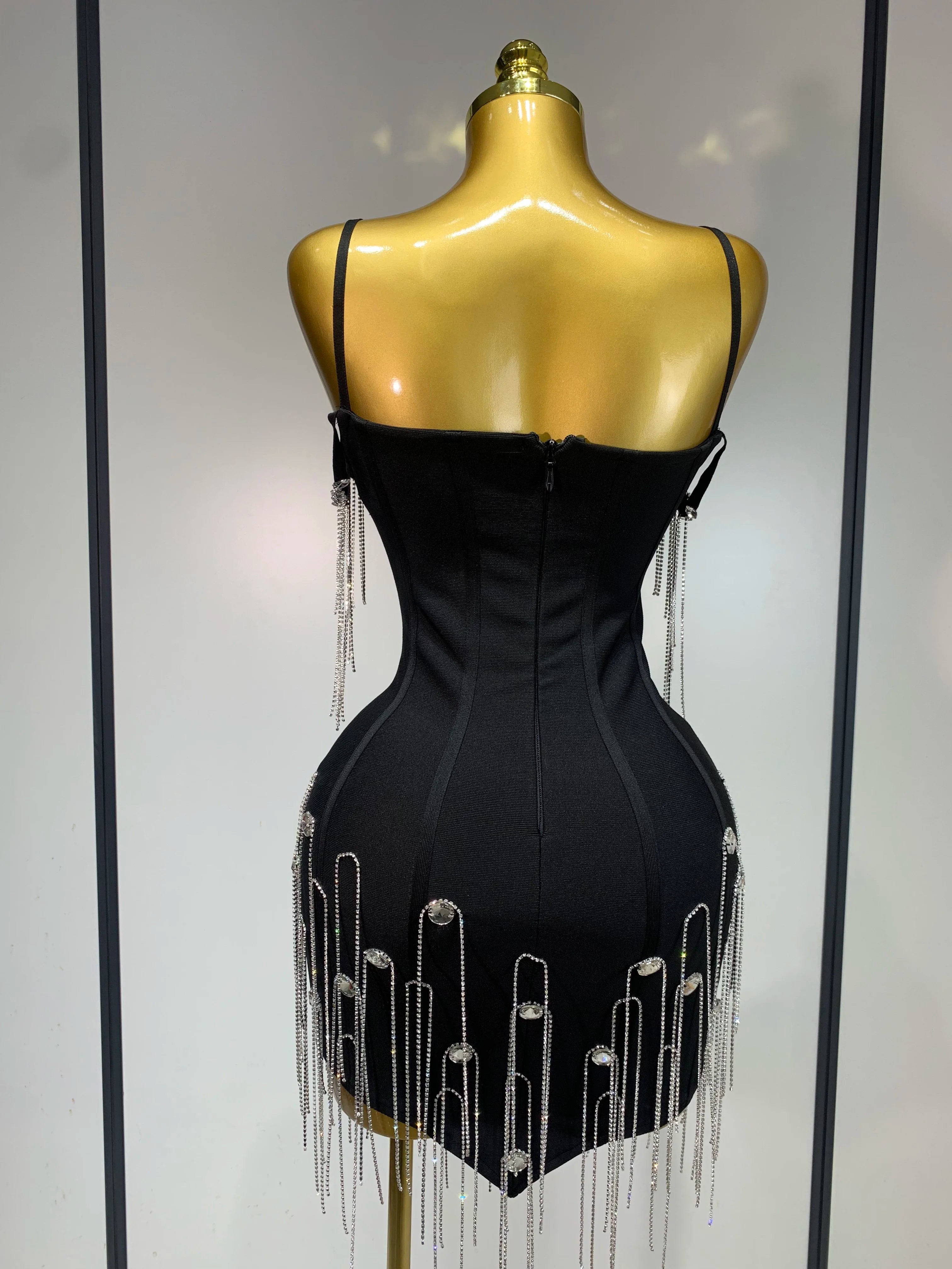 Backless Spaghetti Strap Bodycon Sleeveless Bandage Dress