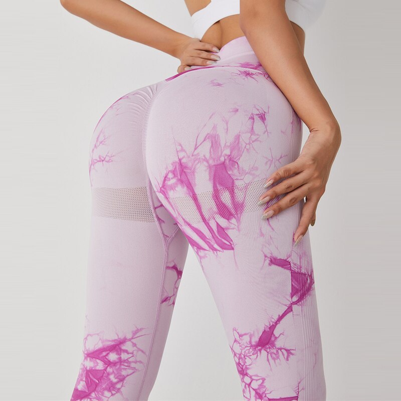 Seamless Tie Dye Yoga Pants Sports Leggings