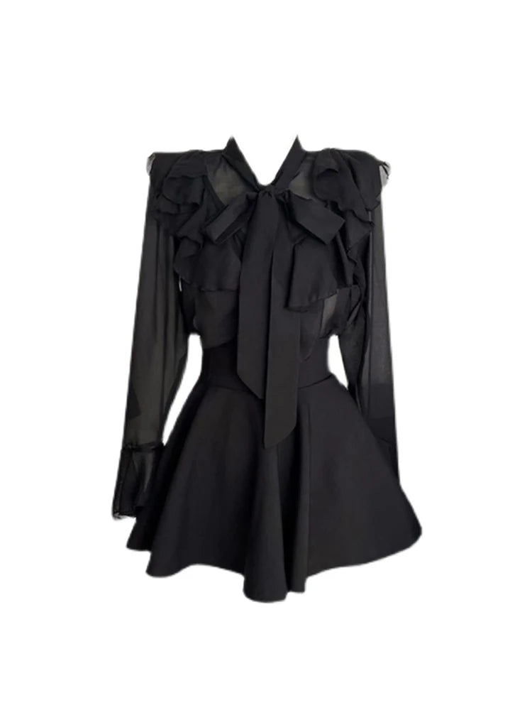 Vintage Elegant Chic Gothic Long Sleeve Loose Kawaii A-line Blouse