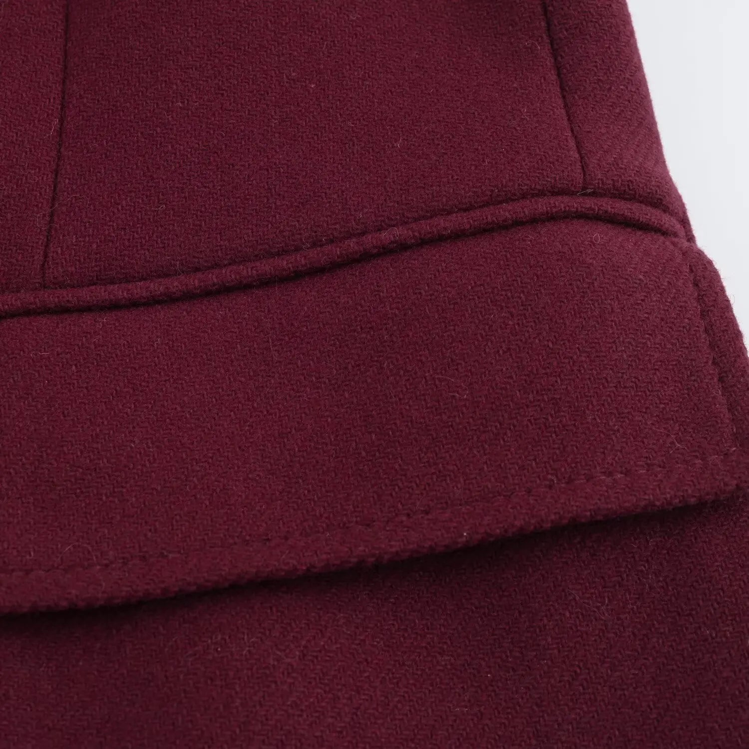 Wool Blended Lapel Long Coat