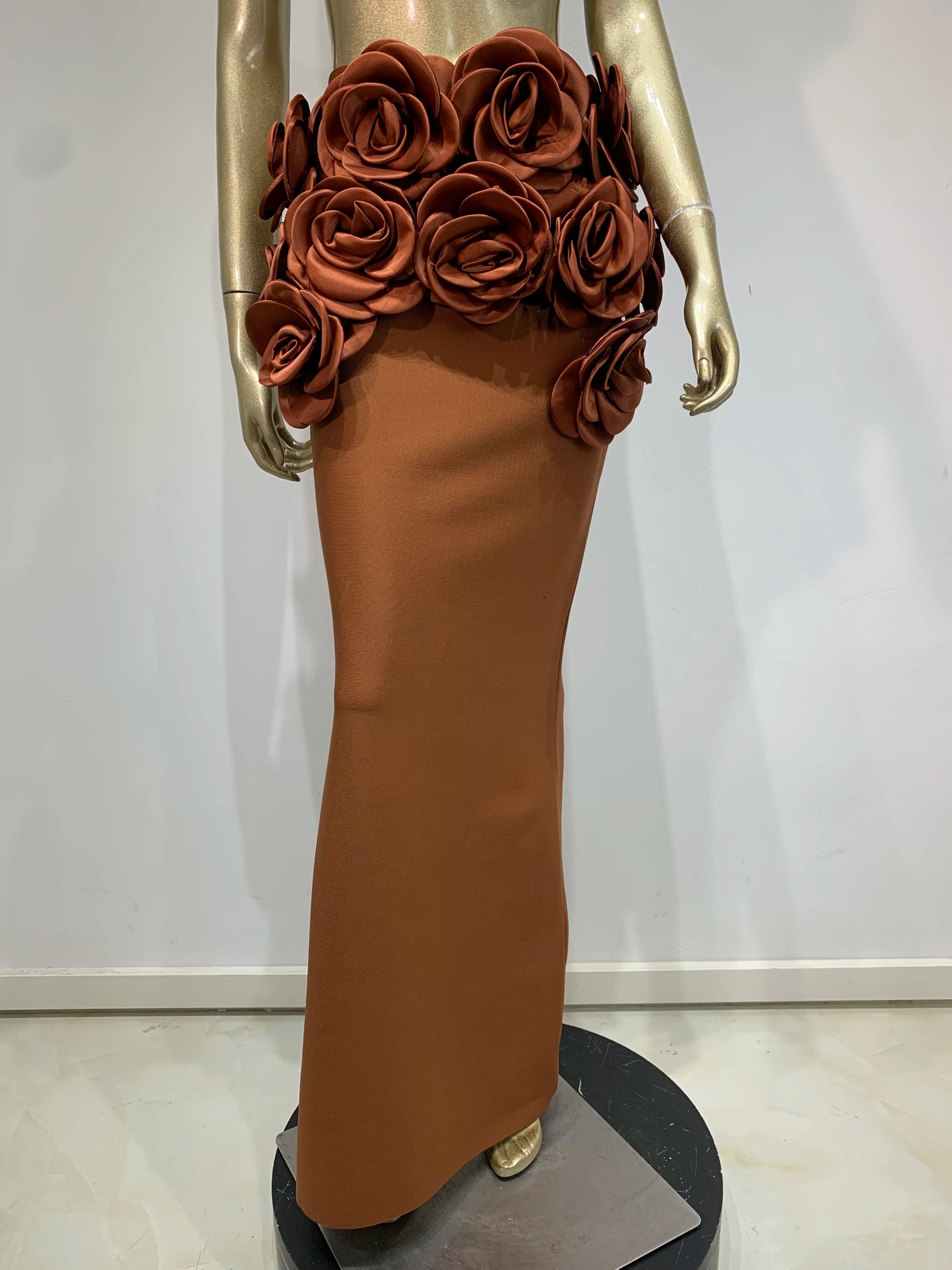 Backless Halter Maxi Long Bandage Skirt Set