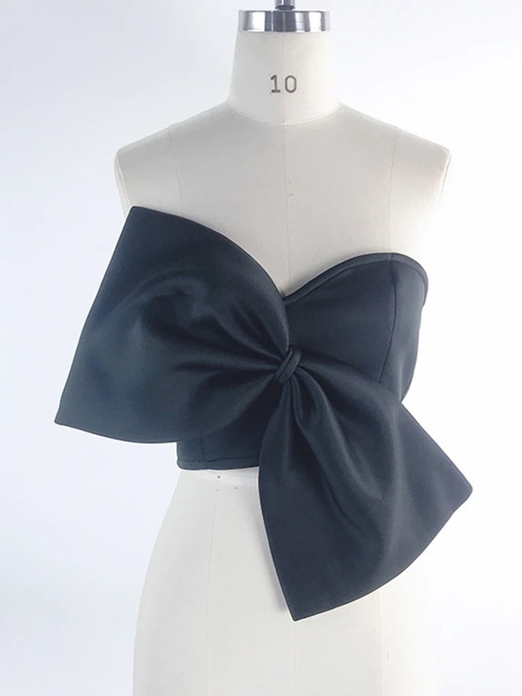 Elegant Bow Wrapped Chest Tops