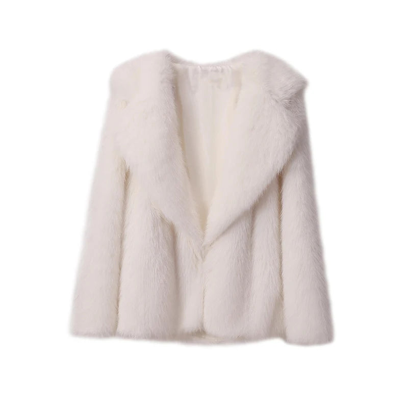 Faux Fur Long Fluffy Overcoat Outerwear