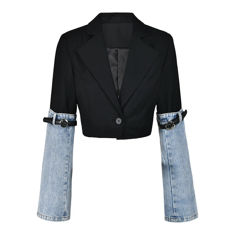 Denim Patchwork Blazer
