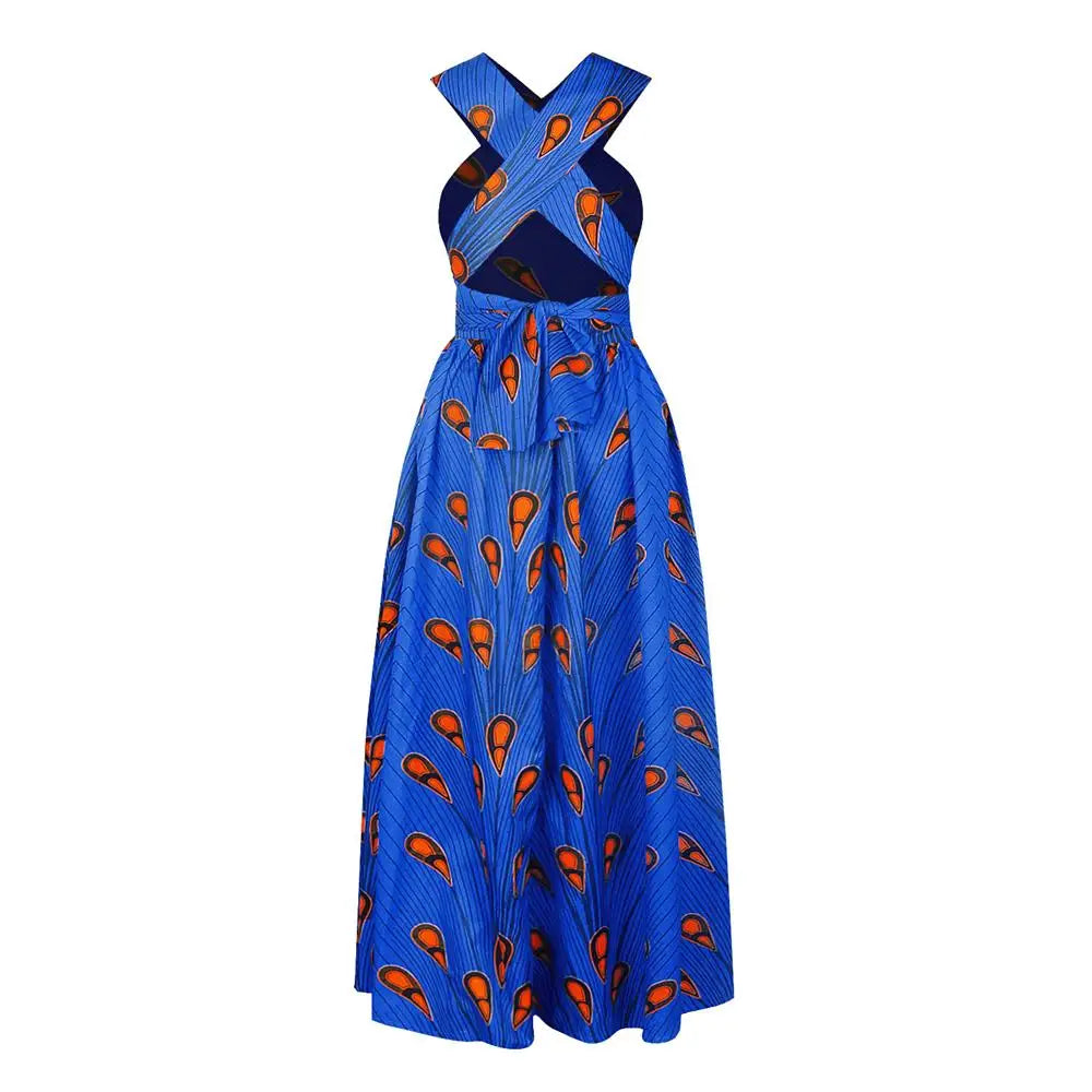 African Style High Waist Printed Floor Length Gown