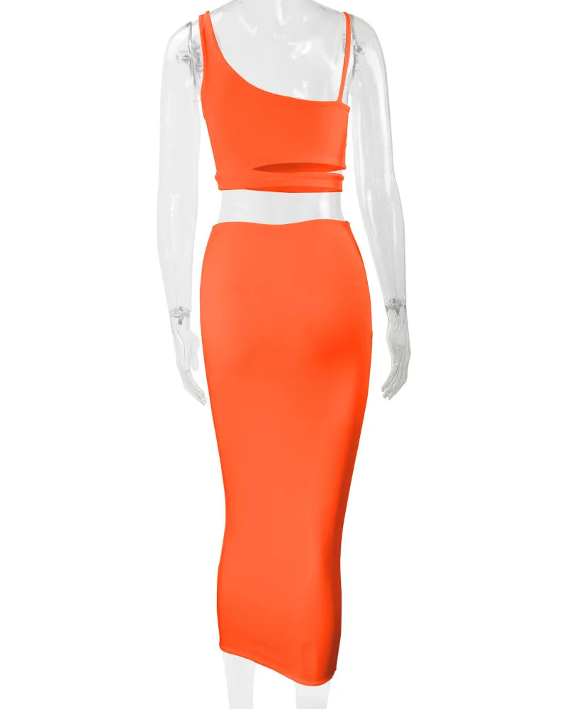 Elegant  Pleated Hollow out Two-piece Dress