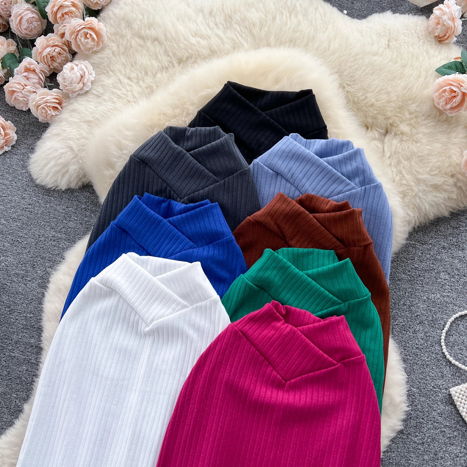 Autumn Elastic High Waist Y2K Classic Skirt