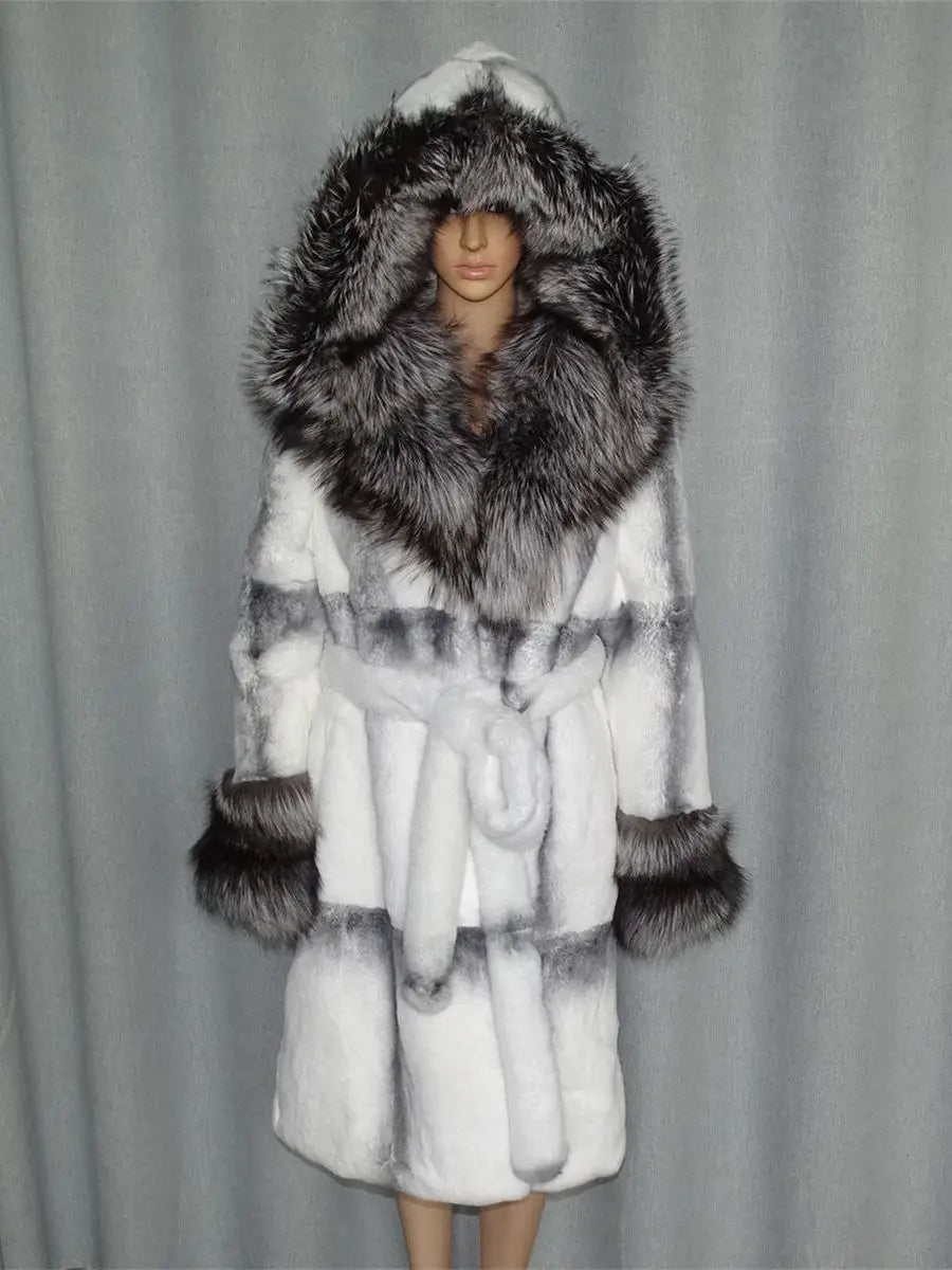 Natural Real Fur Rex Rabbit Fur Jacket Coa4