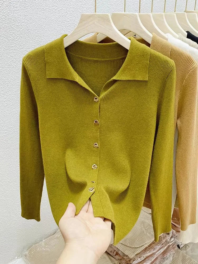 Single Breasted Knitted Sweater Cardigan Jumpers