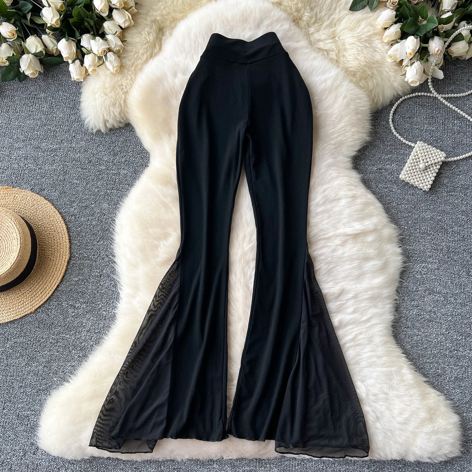 Elastic High Waist Trousers
