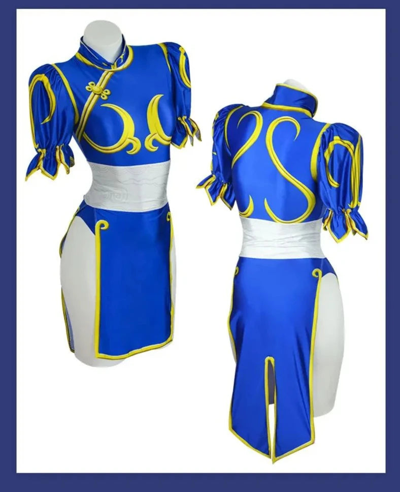 Chun Li Cosplay Dress Full Set Jackie Kung fu Halloween Party Suit