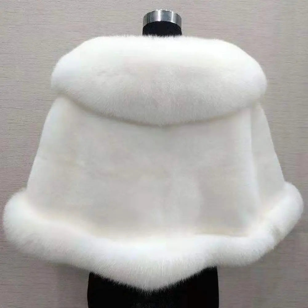 Faux Mink Fox Fur Thickened Warm Fluffy Cape Coat