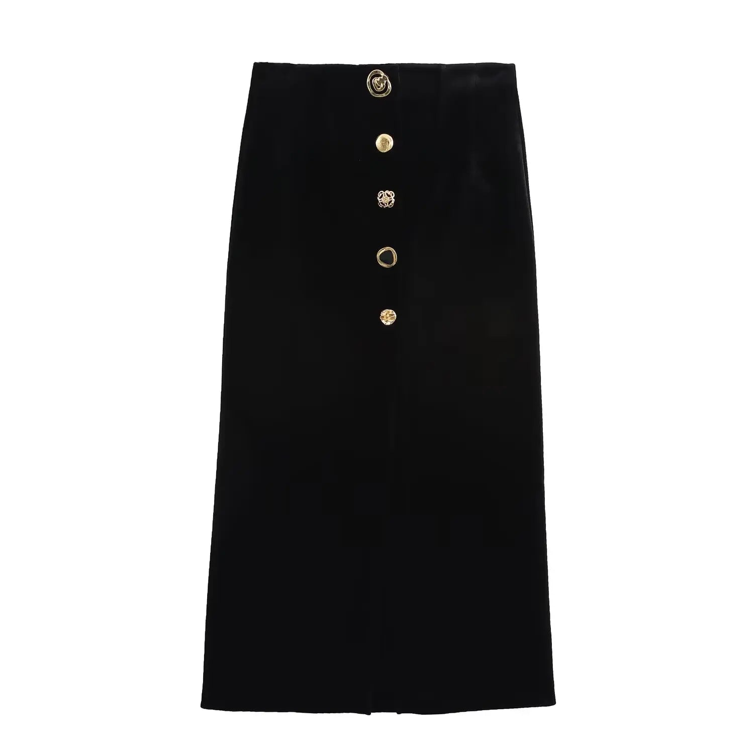 Velvet High Waist Elegant A-line Midi Skirts